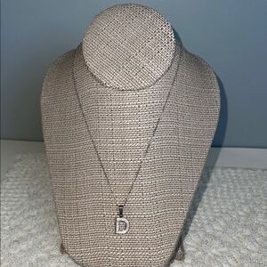 NWT Stainless Steel Elegant Silver Tone  Dainty Necklace initial D Pendant